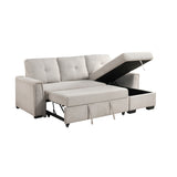 Convene Light Gray 2-Piece Sectional with Reversible Chaise and Pull-out Bed by Homelegance at Eve Furniture