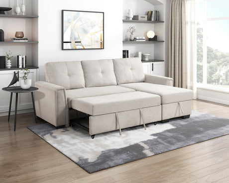 Convene Light Gray 2-Piece Sectional with Reversible Chaise and Pull-out Bed by Homelegance at Eve Furniture