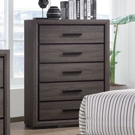 Conwy Gray 5-Piece Queen Bedroom Set by Furniture of America at Eve Furniture