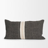 Cooper 14x26 Lumbar Black w/ Cream Stripe Decorative Pillow Cover by Mercana at Eve Furniture