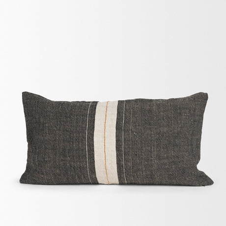 Cooper 14x26 Lumbar Black w/ Cream Stripe Decorative Pillow Cover by Mercana at Eve Furniture