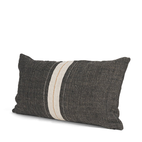 Cooper 14x26 Lumbar Black w/ Cream Stripe Decorative Pillow Cover by Mercana at Eve Furniture