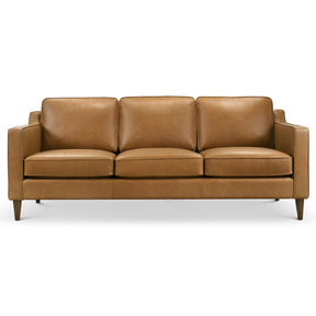 Cooper Mid Century Modern Tan Leather Sofa by Ashcroft Furniture at Eve Furniture