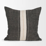 Cooper Square Black w/ Cream Stripe Decorative Pillow Cover by Mercana at Eve Furniture