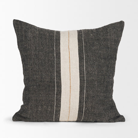 Cooper Square Black w/ Cream Stripe Decorative Pillow Cover by Mercana at Eve Furniture