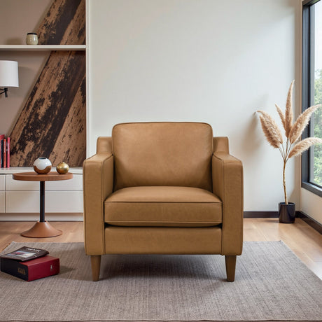 Cooper Tan Leather Lounge Chair by Ashcroft Furniture at Eve Furniture