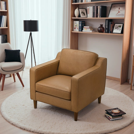 Cooper Tan Leather Lounge Chair by Ashcroft Furniture at Eve Furniture