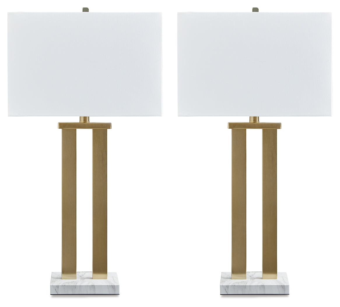 Coopermen Gold Finish/White Table Lamp