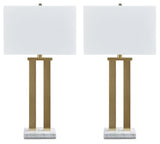 Coopermen Gold Finish/White Table Lamp