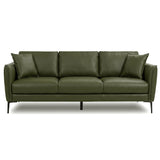 Cooperstown Green Leather Sofa