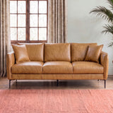 Cooperstown Tan Leather Sofa by Ashcroft Furniture at Eve Furniture