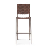 Copenhagen 17" Bar Chair in Brown Buffalo Leather and Iron by Home Trends & Design at Eve Furniture