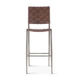 Copenhagen 17" Bar Chair in Brown Buffalo Leather and Iron by Home Trends & Design at Eve Furniture