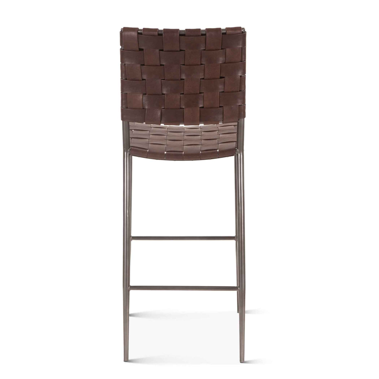 Copenhagen 17" Bar Chair in Brown Buffalo Leather and Iron by Home Trends & Design at Eve Furniture