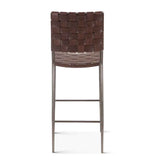 Copenhagen 17" Bar Chair in Brown Buffalo Leather and Iron by Home Trends & Design at Eve Furniture