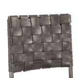 Copenhagen 17" Counter Chair in Black Buffalo Leather and Iron by Home Trends & Design at Eve Furniture