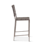 Copenhagen 17" Counter Chair in Black Buffalo Leather and Iron by Home Trends & Design at Eve Furniture