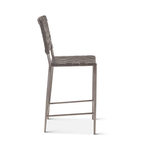 Copenhagen 17" Counter Chair in Black Buffalo Leather and Iron by Home Trends & Design at Eve Furniture