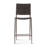 Copenhagen 17" Counter Chair in Black Buffalo Leather and Iron by Home Trends & Design at Eve Furniture