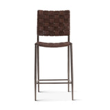 Copenhagen 17" Counter Chair in Brown Buffalo Leather and Iron by Home Trends & Design at Eve Furniture