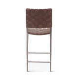Copenhagen 17" Counter Chair in Brown Buffalo Leather and Iron by Home Trends & Design at Eve Furniture