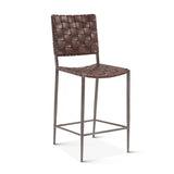 Copenhagen 17" Counter Chair in Chocolate Leather and Iron by Home Trends & Design at Eve Furniture