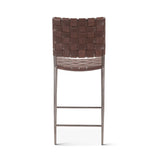 Copenhagen 17" Counter Chair in Chocolate Leather and Iron by Home Trends & Design at Eve Furniture