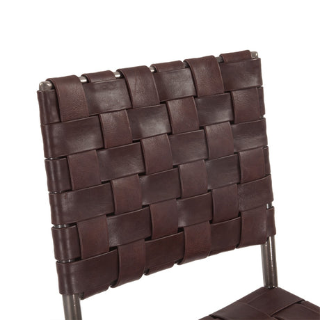 Copenhagen 17" Counter Chair in Chocolate Leather and Iron by Home Trends & Design at Eve Furniture