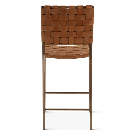 Copenhagen 17" Counter Chair in Tobacco Buffalo Leather with Iron by Home Trends & Design at Eve Furniture