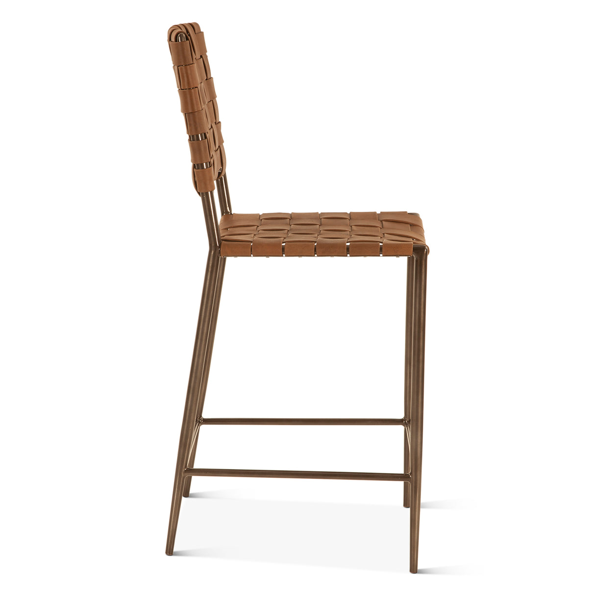 Copenhagen 17" Counter Chair in Tobacco Buffalo Leather with Iron by Home Trends & Design at Eve Furniture