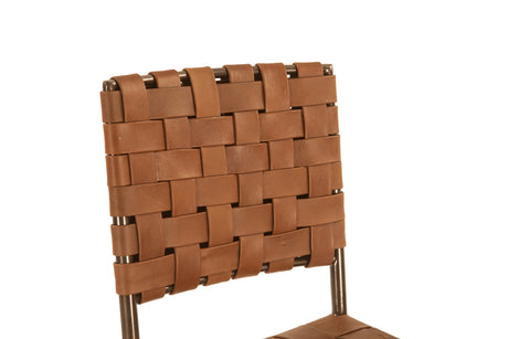 Copenhagen 17" Counter Chair in Tobacco Buffalo Leather with Iron by Home Trends & Design at Eve Furniture