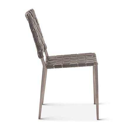 Copenhagen 18" Dining Chair in Black Buffalo Leather and Iron, Set of 2 by Home Trends & Design at Eve Furniture