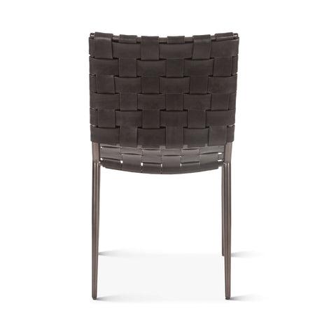 Copenhagen 18" Dining Chair in Black Buffalo Leather and Iron, Set of 2 by Home Trends & Design at Eve Furniture