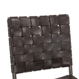 Copenhagen 18" Dining Chair in Black Buffalo Leather and Iron, Set of 2 by Home Trends & Design at Eve Furniture