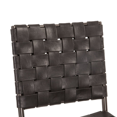 Copenhagen 18" Dining Chair in Black Buffalo Leather and Iron, Set of 2 by Home Trends & Design at Eve Furniture