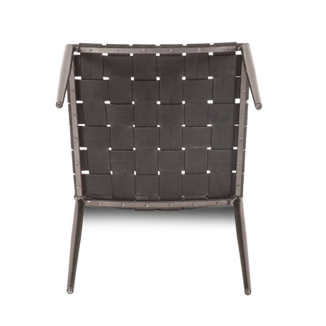 Copenhagen 18" Dining Chair in Black Buffalo Leather and Iron, Set of 2 by Home Trends & Design at Eve Furniture