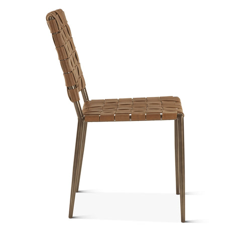 Copenhagen 18" Dining Chair in Brown Buffalo Leather and Iron, Set of 2 by Home Trends & Design at Eve Furniture