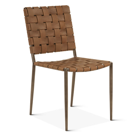 Copenhagen 18" Dining Chair in Brown Buffalo Leather and Iron, Set of 2 by Home Trends & Design at Eve Furniture