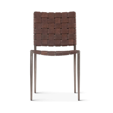 Copenhagen 18" Dining Chair in Tobacco Buffalo Leather with Iron, Set of 2 by Home Trends & Design at Eve Furniture