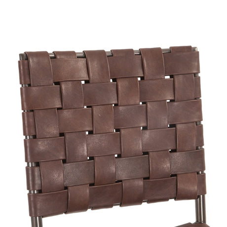 Copenhagen 18" Dining Chair in Tobacco Buffalo Leather with Iron, Set of 2 by Home Trends & Design at Eve Furniture
