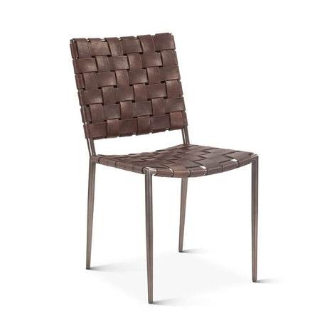 Copenhagen 18" Dining Chair in Tobacco Buffalo Leather with Iron, Set of 2 by Home Trends & Design at Eve Furniture