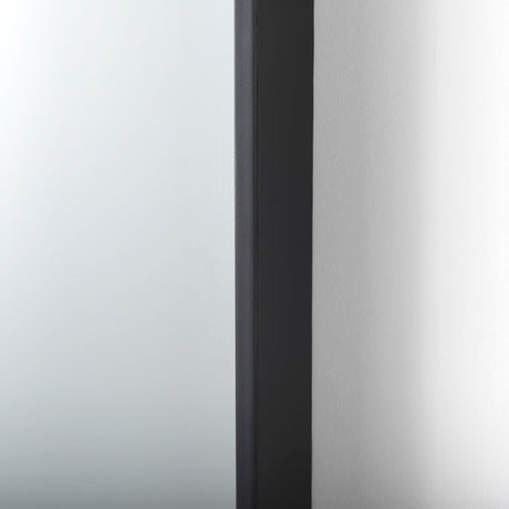 Cora Black Metal Frame W/ Brown Wooden Shelf Arched Wall Mirror by Mercana at Eve Furniture