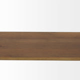 Cora Black Metal Frame W/ Brown Wooden Shelf Arched Wall Mirror by Mercana at Eve Furniture