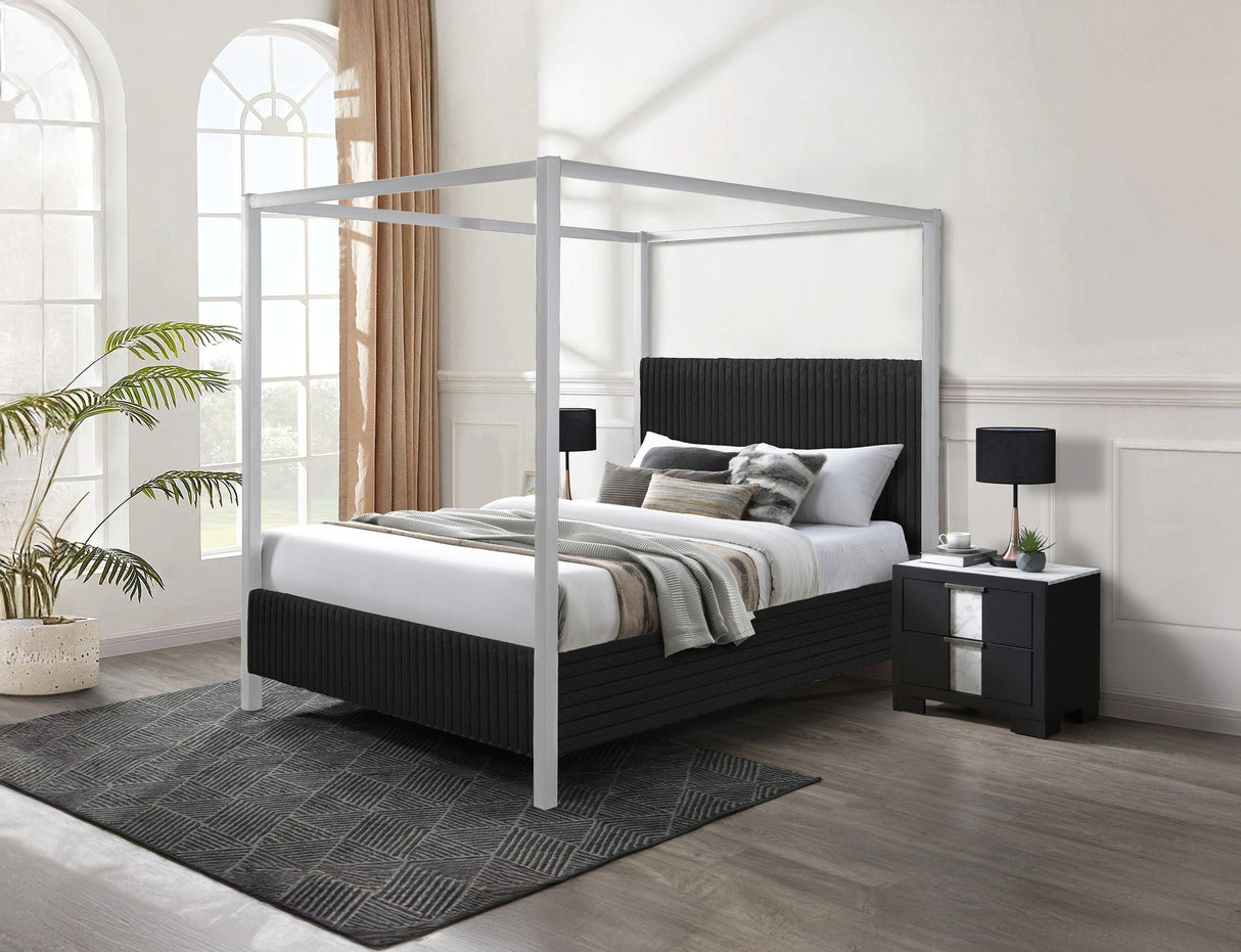 Cora Black Queen Canopy Bed by Crown Mark at Eve Furniture