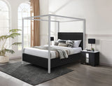 Cora Black Queen Canopy Bed by Crown Mark at Eve Furniture