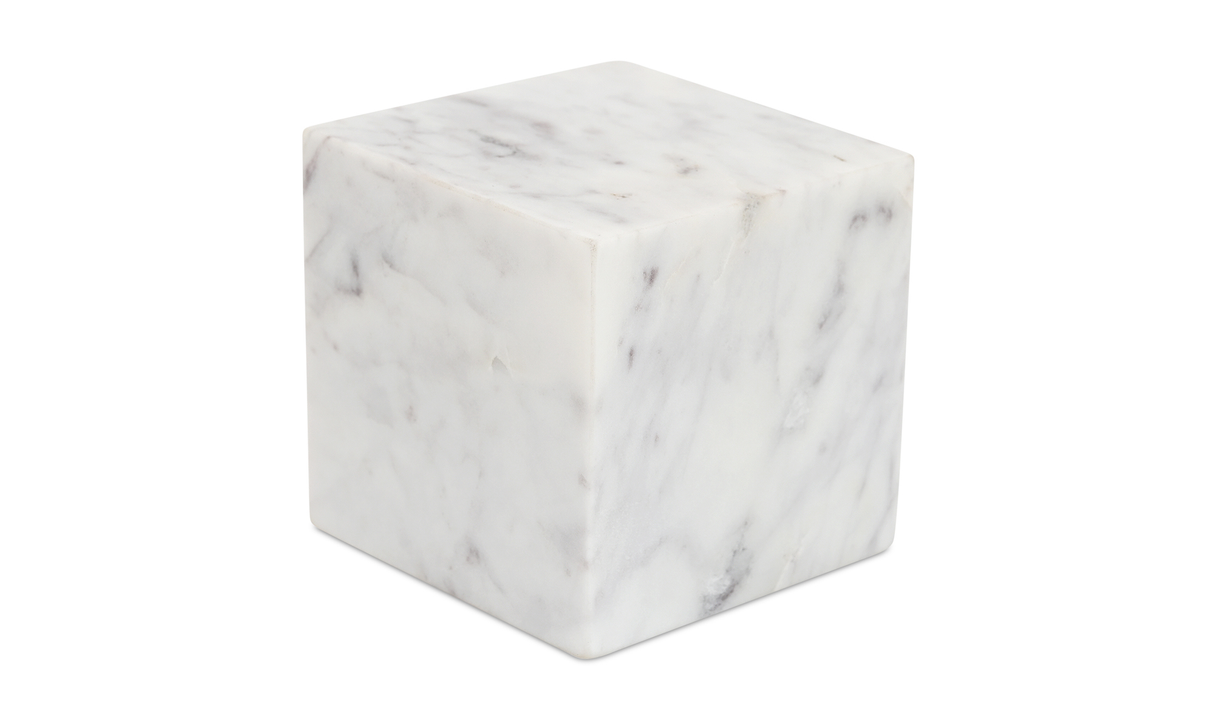 Cora Cube Tabletop Accent Banswara Purple White Marble by Moe's Home at Eve Furniture