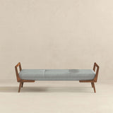 Cora Mid Century Modern Grey Fabric Bench by Ashcroft Furniture at Eve Furniture