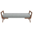 Cora Mid Century Modern Grey Fabric Bench by Ashcroft Furniture at Eve Furniture