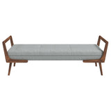 Cora Mid Century Modern Grey Fabric Bench by Ashcroft Furniture at Eve Furniture
