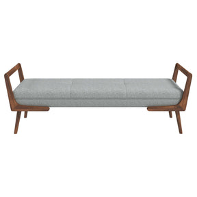 Cora Mid Century Modern Grey Fabric Bench by Ashcroft Furniture at Eve Furniture